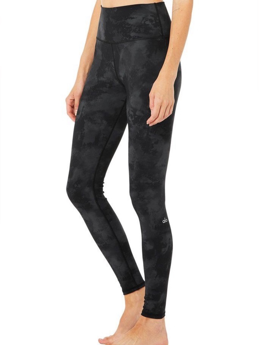 ALO Yoga High-Waist Marble-Effect Leggings - Charcoal Blue - Picture 7 of 10